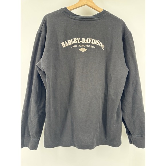Harley Davidson Sweater Mens Large Black Embroidered Long Sleeve - Picture 4 of 5